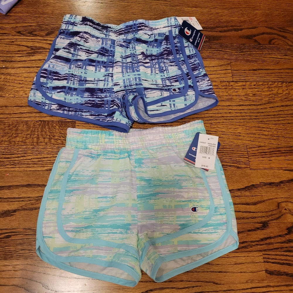 NWT 2 pairs of girls champion shorts size Medium